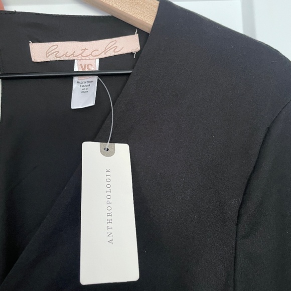 NWT Anthropologie Hutch Jersey Knit Wide-Leg V-Neck Jumpsuit Black XS - Picture 7 of 10